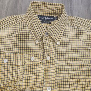 Polo Ralph Lauren Blake Medium‎ Check Shirt Long Sleeve Button Down Yellow